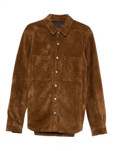 Замшевая куртка-рубашка Rick Owens, коричневый