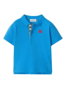 Поло из хлопкового пике с всадником-рыцарем Burberry Kids, синий