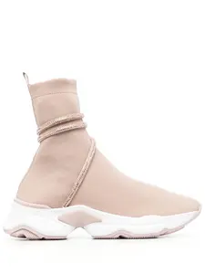 Кроссовки-носки с блестками René Caovilla, нейтральный