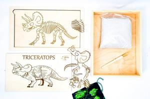 Динозавр трицератопс, расширенная версия, скелет динозавра, для раскопок, кости, песок, поднос Inna marka