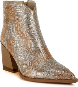 Ботильоны на широком каблуке London Rag Zarka с украшением из страз, Gold