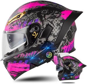 Шлем мотоциклетный ACLFFSHOP Bluetooth, красный / серый