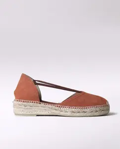 Женские замшевые эспадрильи на клиновидной подошве с резинками Toni Pons, оранжевый