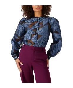 Блузка из органзы Dashing Nights Pom Amsterdam, синий