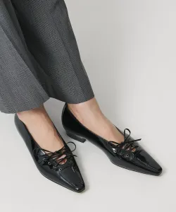 Лакированные балетки на шнуровке United Arrows, цвет Black