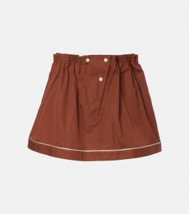 Полосатая хлопковая мини-юбка Prada, Tabacco