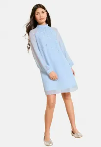 Платье для коктейльной вечеринки/праздничного мероприятия, прямого кроя, с длинными рукавами и декоративной отделкой. Lipsy, Cornflower Blue