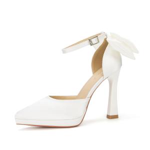 JIUXINGDAO Белые женские туфли на массивном каблуке, цвет White