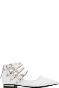 Белые балетки с несколькими ремешками Polido Toga Pulla