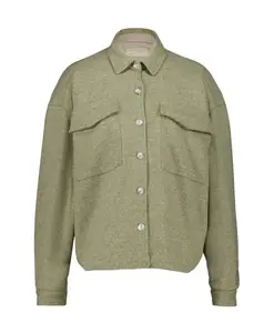 Рубашка-Джакка из шерсти и кашемира с пуговицами. 120% Lino, зеленый