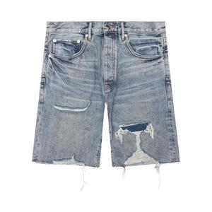 Шорты PURPLE BRAND Faros Rip Patched Shorts, Light Indigo