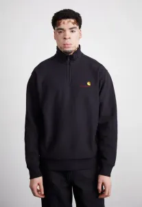 Толстовка с застежкой-молнией до середины груди и надписью в американском стиле Carhartt Wip, Black