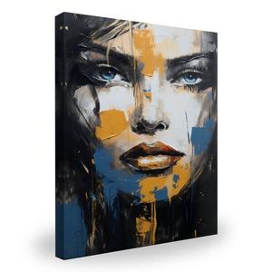 Картина на холсте Muralo Porträt Frau Abstraktion, 70x100x100 см цвет schwarz/blau/orange