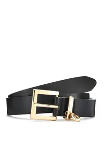 LASCANA поясной ремень, с пряжкой и небольшой аппликацией, ремень, джинсовый ремень, брючный ремень, черный