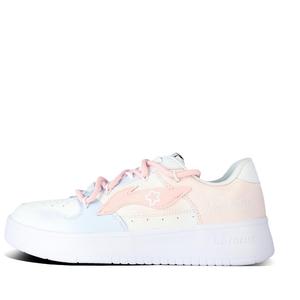 Понтонные лодки амортизация устойчивость к истиранию нескользящие low top скейтборд обувь women's розовый белый LINING, розовый