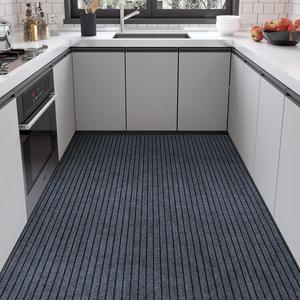 Budis Ковер 140х200 см для кухни/прихожей, нескользящий, впитывающий, с полипропиленом и серым дном TPR, можно резать