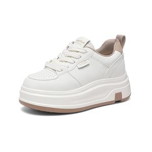 Golden Silk Rabbit Антискользящие и износостойкие низкие скейтерские туфли на платформе для женщин бело-абрикосовые, цвет White Apricot