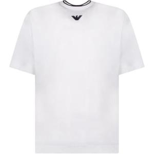 Футболка с вышитым логотипом EMPORIO ARMANI, белый