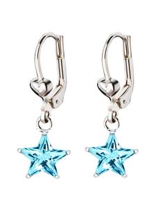 Schmuck23 Серебряные серьги в форме звезды из кубического циркония 925 пробы, 0,9 см x 0,9 см