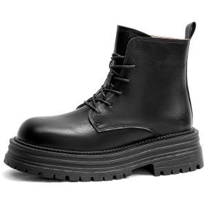 OMS Ботинки Martin женские, черно-коричневые