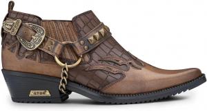 Мужские кожаные ковбойские танцевальные туфли с металлической пряжкой, крокодиловый узор, кубинский каблук, байкерские шипы, панк, винглпикеры, стиль вестерн Infinity Leather