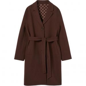 Двустороннее пальто из шёлка и шерсти GUCCI, коричневый
