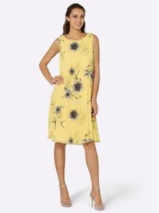 WITT WEIDEN Плиссированное платье с принтом лимонно-серого цвета