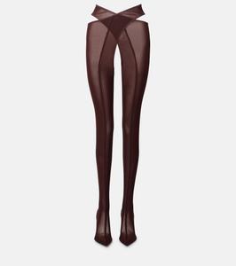 Сапоги выше колена Cheopissima 105 из сетки The Attico, коричневый