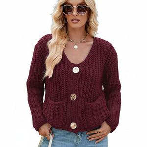 Женский кардиган свободного кроя, мягкий и уютный, однотонный Seoria, Wine Red