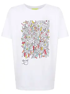 Футболка с графичным принтом Amir Slama, белый