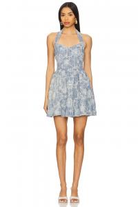 Мини-платье на шнуровке Monica Elliatt, blue