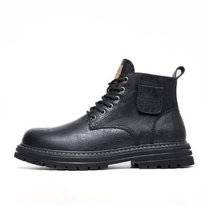 Wolves • Family QUNLANGSHIJIA Короткие ботинки Мартин мужские 3,5 см черные со скрытой платформой, цвет Black Hidden Wedge