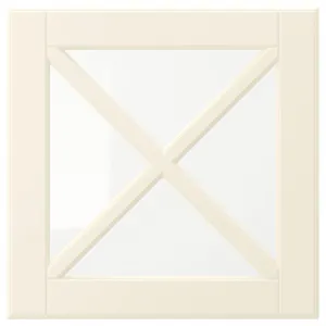 Стеклянная дверь, кремовый, 40х40 см, BODBYN IKEA