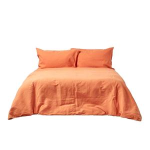 Комплект постельного белья из льна Homescapes, оранжевый - 150 х 200 см