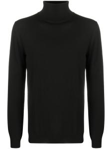 Zanone водолазка с отделкой в рубчик, черный