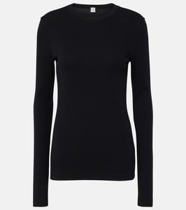 Топ из хлопкового джерси Toteme, черный