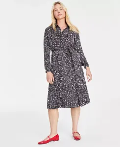 Женская плиссированная рубашка-платье с длинными рукавами On 34th, мультиколор