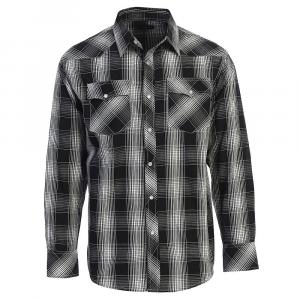 Gioberti Мужская рубашка в клетку с длинным рукавом в стиле вестерн и жемчужными кнопками, цвет Black White Stripe