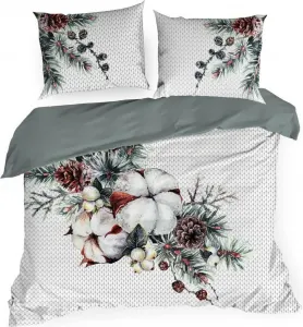 Комплект постельного белья из хлопкового сатина с принтом 160х200 см SNOW Eurofirany