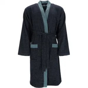 Мужской халат Double Stripe, идеален для сауны и спа, гостиничный халат, утренний халат 1 шт., кимоно-халат с двусторонней отделкой Esprit, темно-синий