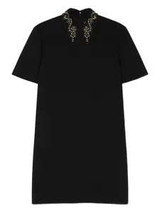 Декорированное платье мини VERSACE, черный