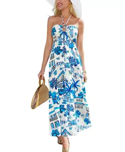 Женское пляжное платье-макси Pineapple Bliss Tropical Cupshe, синий