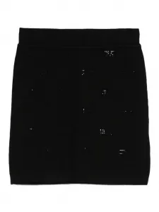 Мини-юбка, украшенная кристаллами Elisabetta Franchi Kids, черный