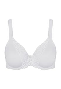 Современный кружевной + хлопковый кружевной бюстгальтер на косточках для женщин Triumph, белый