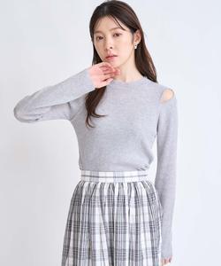 Вязаный свитер с вырезом на плече Noela, цвет Gray