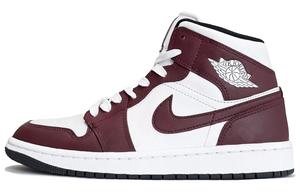 Jordan Air 1 износостойкие и легкие мид-топ винтажные баскетбольные кроссовки Women's White Red