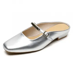 Lan Miao Серебряные противоскользящие домашние тапочки для женщин с закрытым носком, цвет Silver