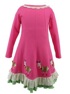 Детское рождественское платье с длинными рукавами в розовом цвете "Rudolph Red Nose" Lemon Loves Lime