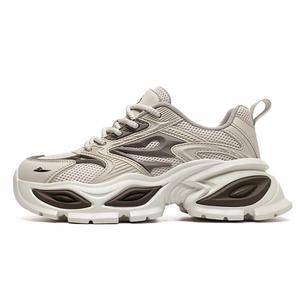 Kuding Скользоустойчивые износостойкие дышащие массивные низкие кроссовки мужские светло-коричневые, цвет Light Brown