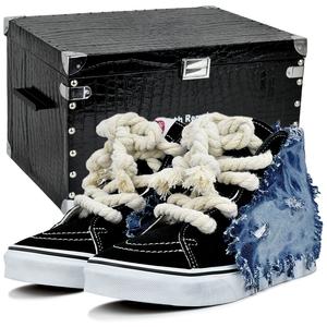 Устойчивые к истиранию высокие кроссовки для скейтбординга SK8 унисекс Vans, Denim Wave-Gift Box 4